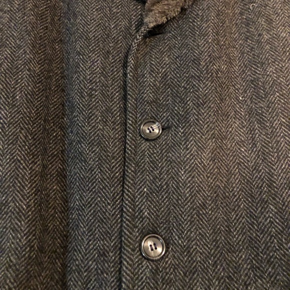 Vintage Zero King Pure Virgin Wool Tweed Coat Faux Fur Lining Women’s Large - Picture 3 of 10